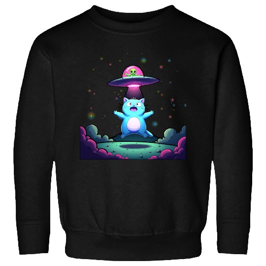 Alien Cat Abduction Art Sweatshirts