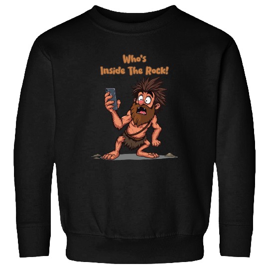 Funny Caveman – Stone Age Meets Modern Technology Sweatshirts