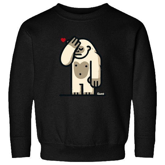 Facepalm Gorilla with Heart Above Head Sweatshirts