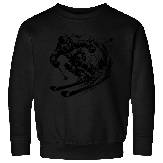 Skiing In Extreme Sport Style Downhill Skiing Sweatshirts