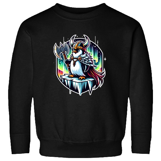 Viking Penguin Conquering Northern Lights Sweatshirts