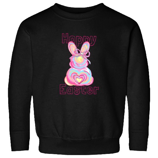 Vibrant Easter Bunny Design for Girls Sweatshirts