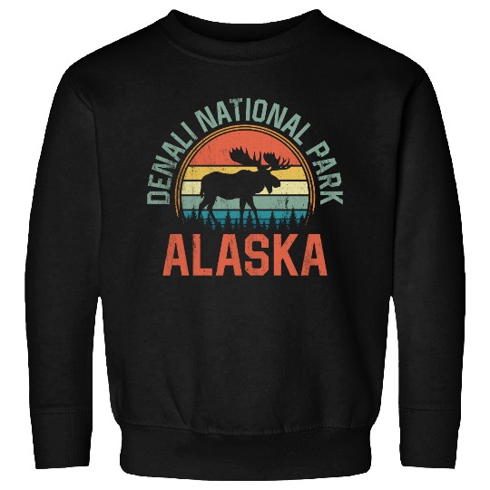 Denali National Park Alaska Moose Hiking Nature Sweatshirts