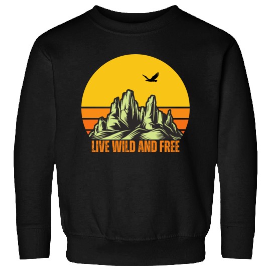 Mountain Sunset with Eagle and Quote Sweatshirts