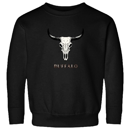Buffalo Skull Art Sweatshirts