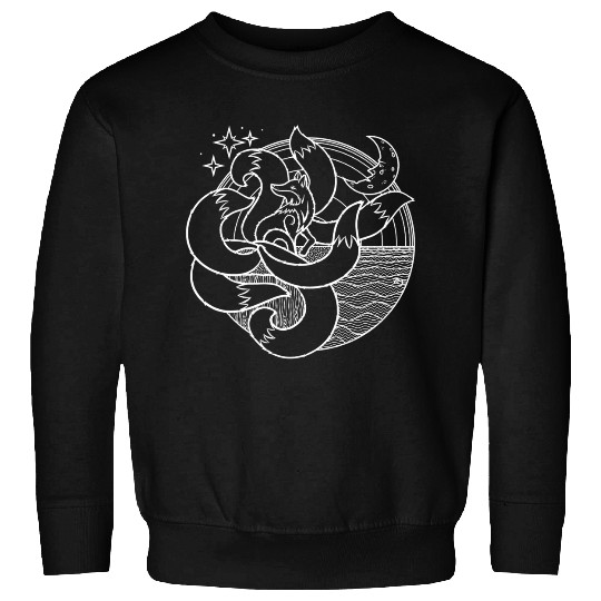 7 Tailed Fox - White 4 Black - DESIGN Sweatshirts