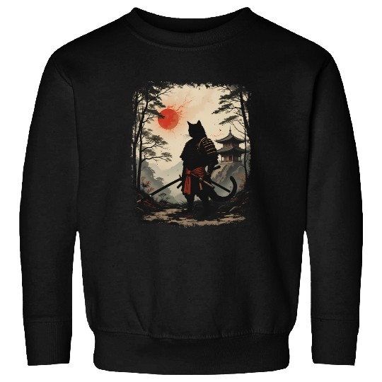 Samurai Cat Warrior Sweatshirts Design