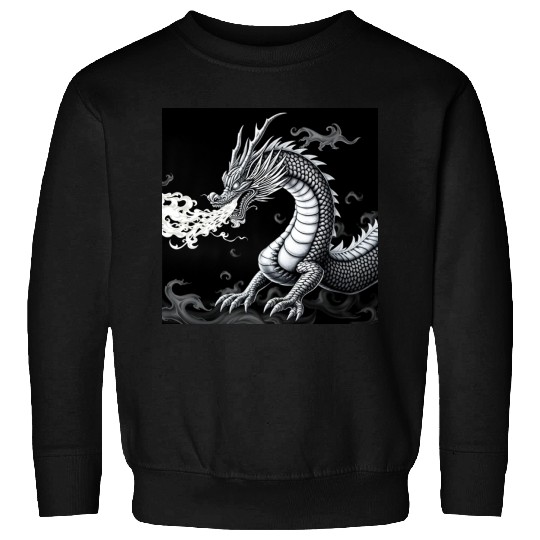 A classic dragon breathing fire Merch Sweatshirts