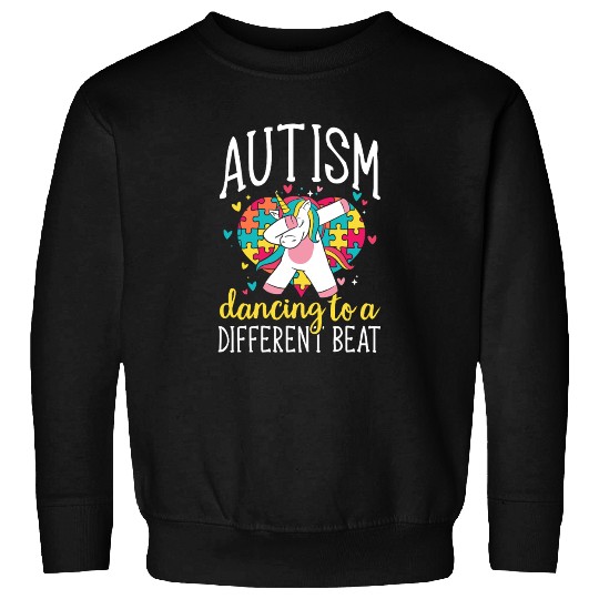 Autism Puzzle Unicorn Dancing Different Beat Sweatshirts
