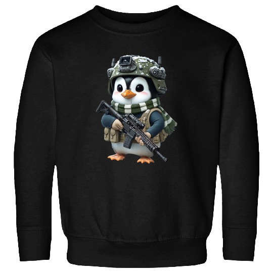 Penguin In Military Sweatshirts