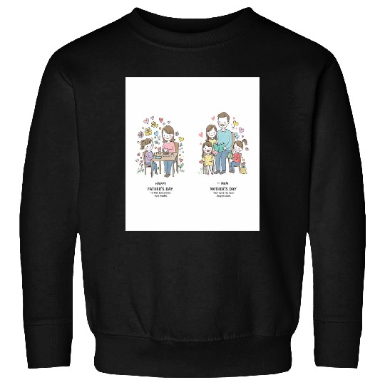 Mother's Day Family Illustration - Versatile Graph Sweatshirts