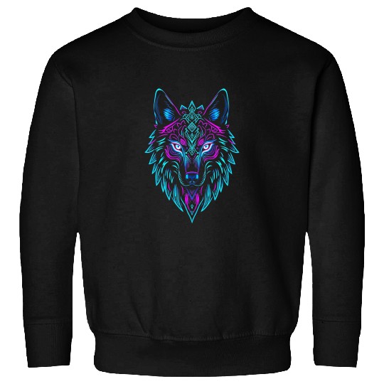 wolf face Sweatshirts