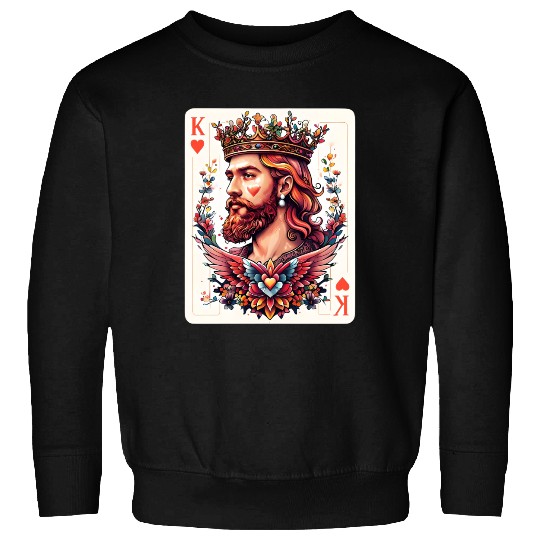 King of Hearts Card Illustration Sweatshirts