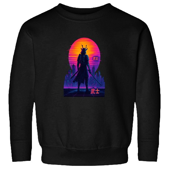 Neon Samurai - Cyberpunk Warrior Art Sweatshirts