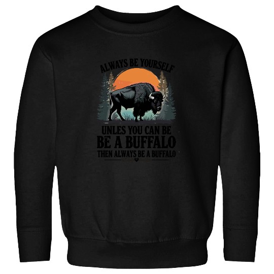 Always Be Yourself Be A Buffalo Under Sunset Sweatshirts