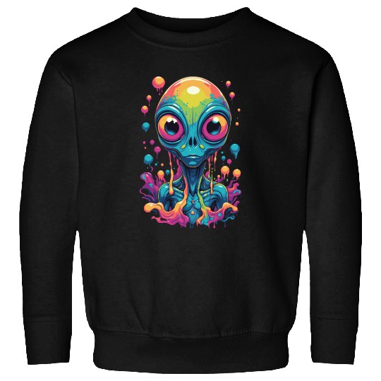 psychedelic alien portrait Sweatshirts