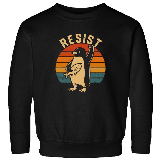 Funny Protest Against Tariffs Resist Penguin Sweatshirts