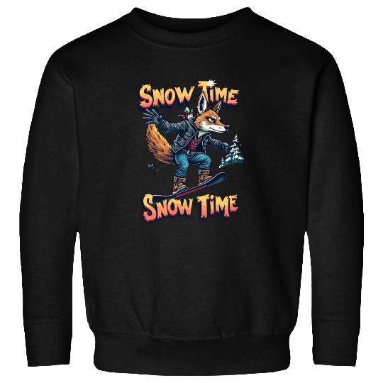 Snow Time Snowboarding Fox Adventure Artwork Sweatshirts