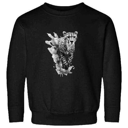 Cheetah: Black and White Art Design Sweatshirts