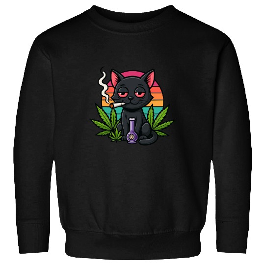 Cute Cat Smoking Weed Sweatshirts