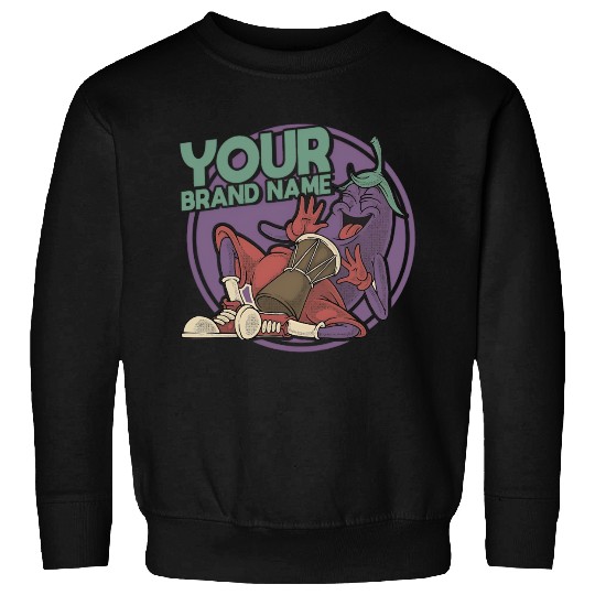 Funky Eggplant Drummer – Funny Cartoon Music T-Shi Sweatshirts