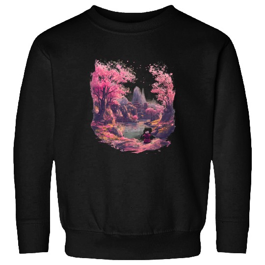 Meditative Cherry Blossoms Idyll Zen Nature Asian Sweatshirts