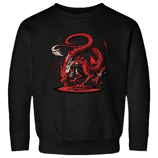 Ethereal Red Dragon Tattoo Design Sweatshirts