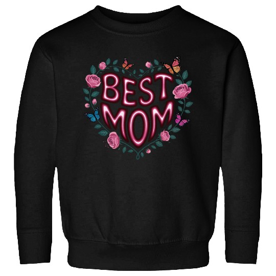 Trendy Best Mom Ever, Mother's Day Heart Floral Sweatshirts