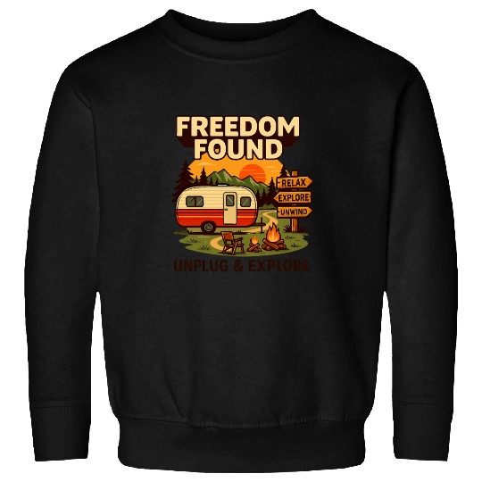 Freedom Found Vintage Camper Adventure Sweatshirts