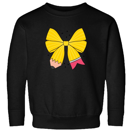 Retro Pencil Coquette Bow Teacher Sweatshirts