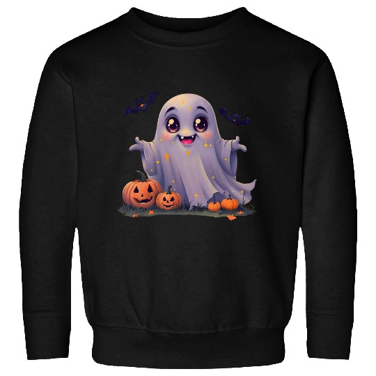 Adorable Rounded Ghost Cartoon Sweatshirts.