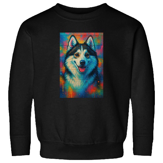 Energetic Husky Splash Sweatshirts