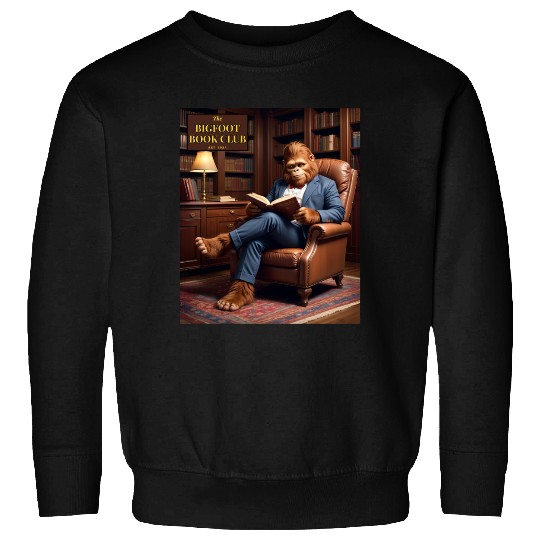 Bigfoot Book Club Sasquatch Reading in the Library Sweatshirts
