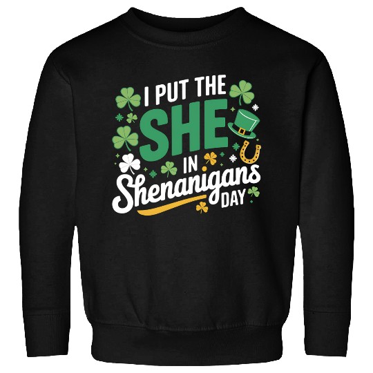 Irish Clover Shenanigans Lucky Charm Womens Comfy Sweatshirts