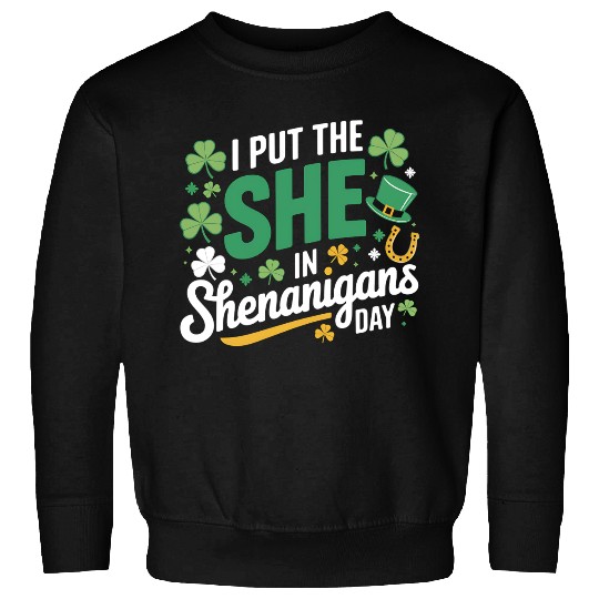 Irish Clover Shenanigans Lucky Charm Womens Comfy Sweatshirts