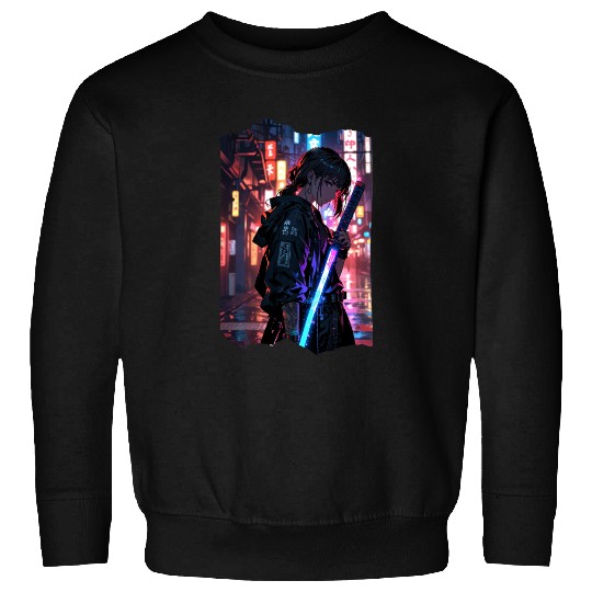 Cyberpunk Samurai Girl Sweatshirts