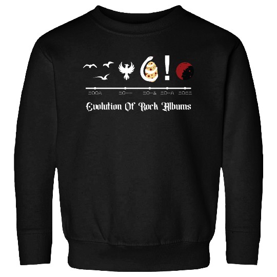 Rock Album Evolution: Minimalist Vector icons Sweatshirts