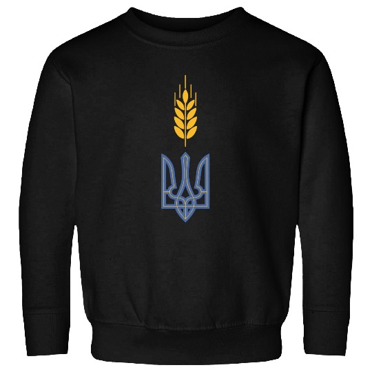 Ukraine Trident Wheat Symbol Ukrainian Heritage Sweatshirts