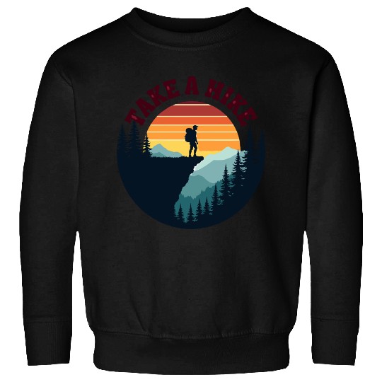 Take A Hike - Vintage Sunset Mountain Silhouette Sweatshirts