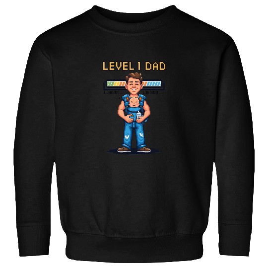Funny Retro Gamer Dad Pixel Art Father's Day Gift Sweatshirts