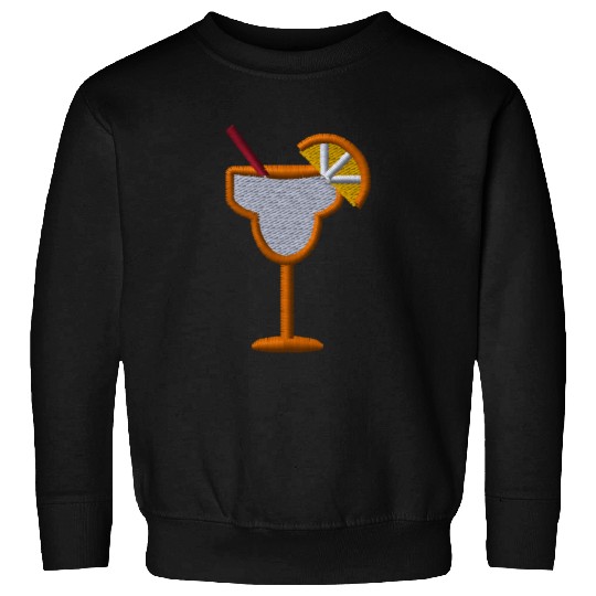 Cocktail orange embroidered Sweatshirts
