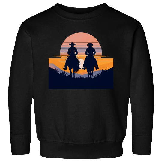Western Sunset Silhouettes Sweatshirts