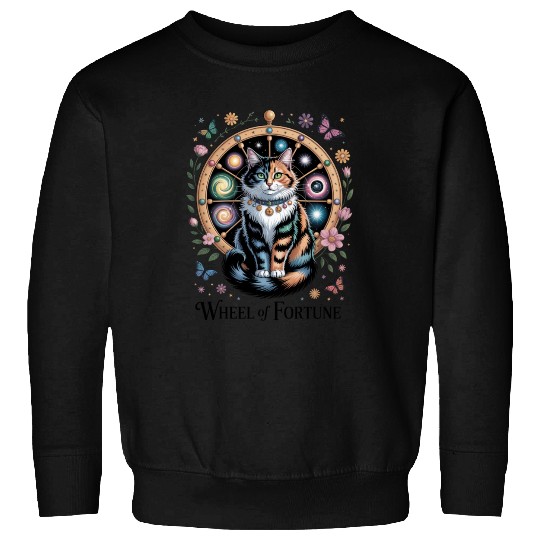 Wheel of Fortune Tarot Cat Art Sweatshirts