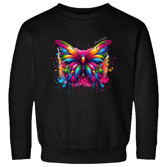 Vibrant Psychedelic Butterfly Artwork Sweatshirts