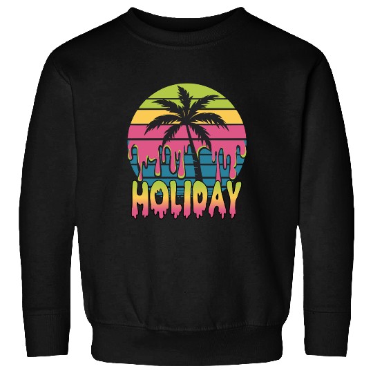 Vibrant Tropical Holiday Vibes With Sunset and Sweatshirts
