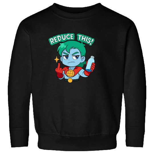 Chibi Style Captain Planet Reduce This!Design Sweatshirts