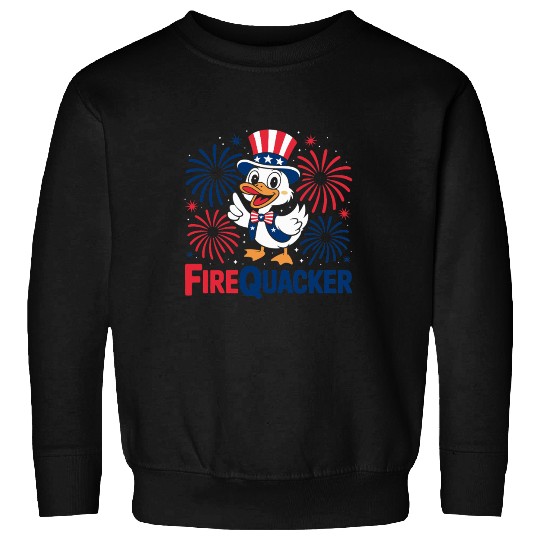 Womens Duck Firequacker Patriotic Fourth of July I Sweatshirts