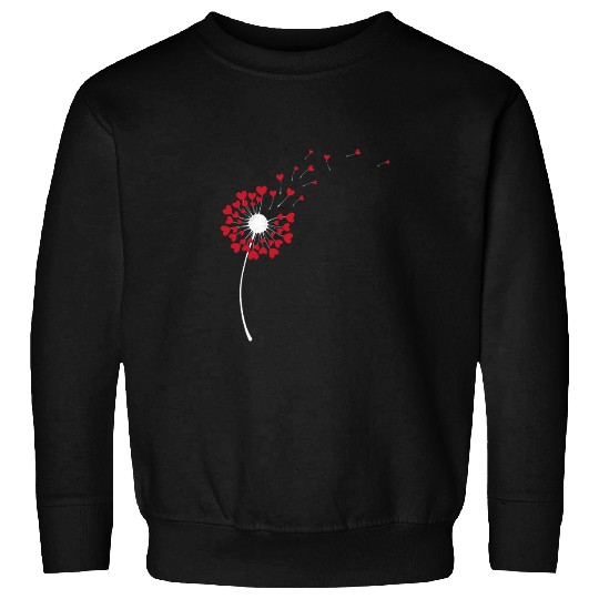 Cute Dandelion Heart Flower Floral Wildflower Sweatshirts