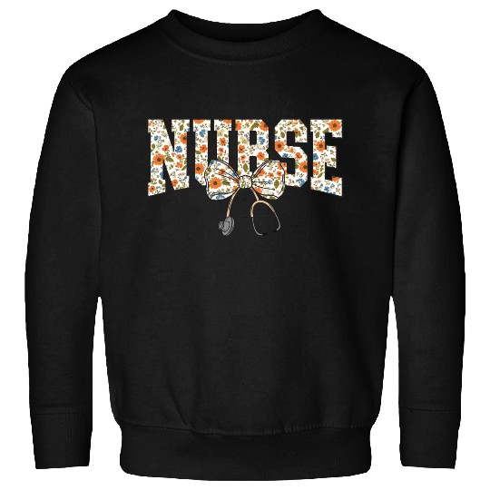 Registered Nurse Coquette Bow Floral Sweatshirts
