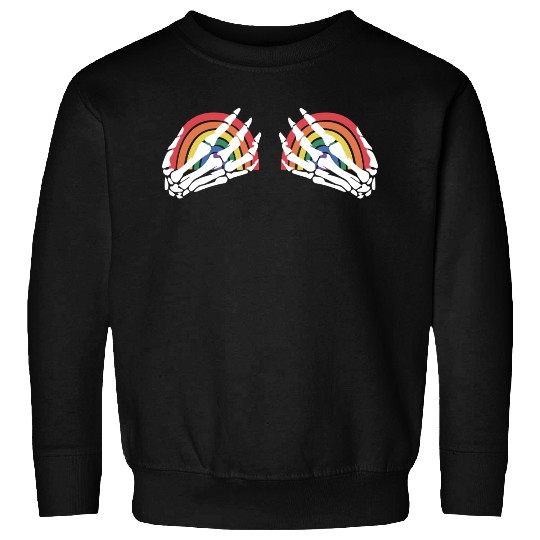 LGBTQ Skeleton Hand Rainbow Sweatshirts